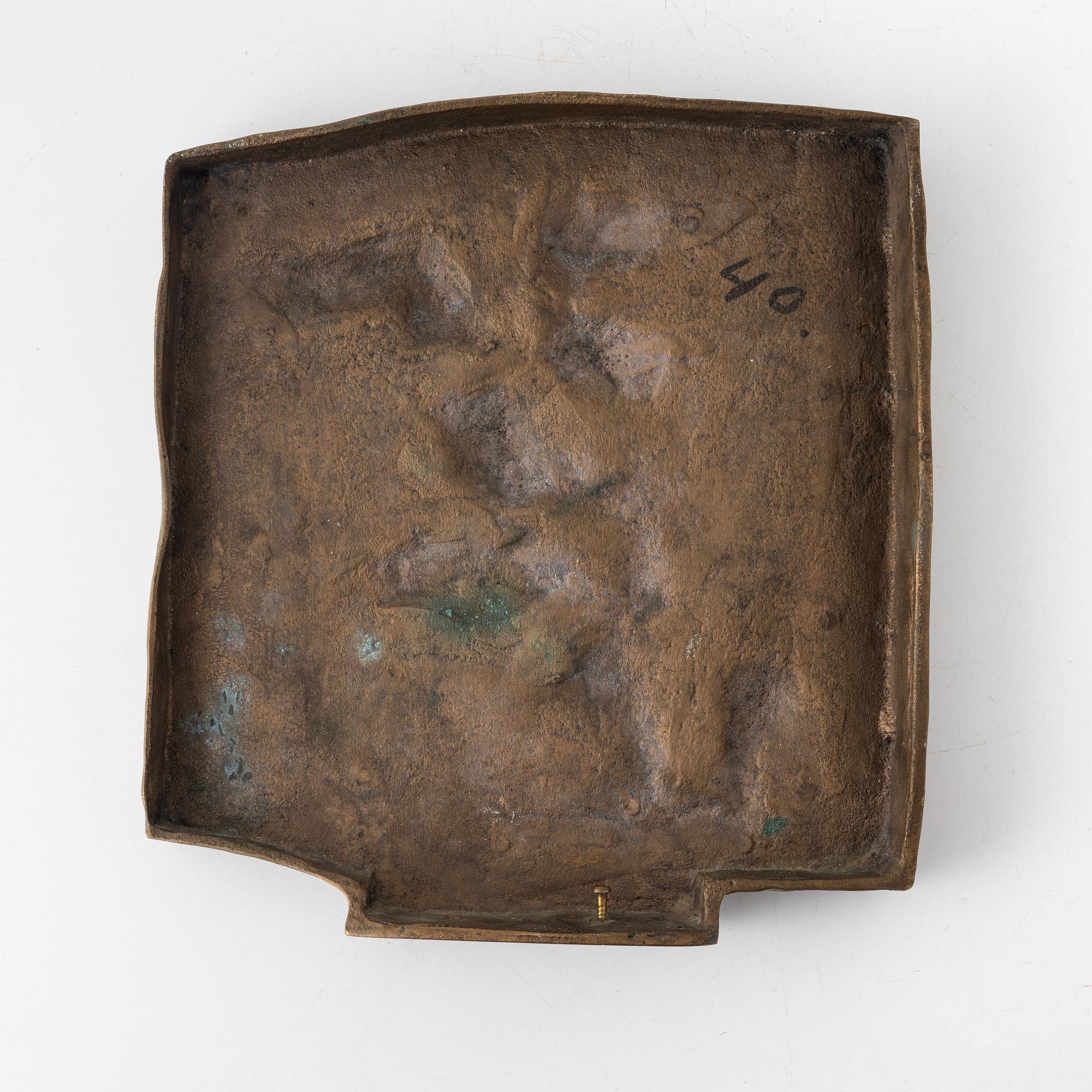 Bror Marklund, embossment, signed, numbered, bronze, measurements 33 x 31 cm.