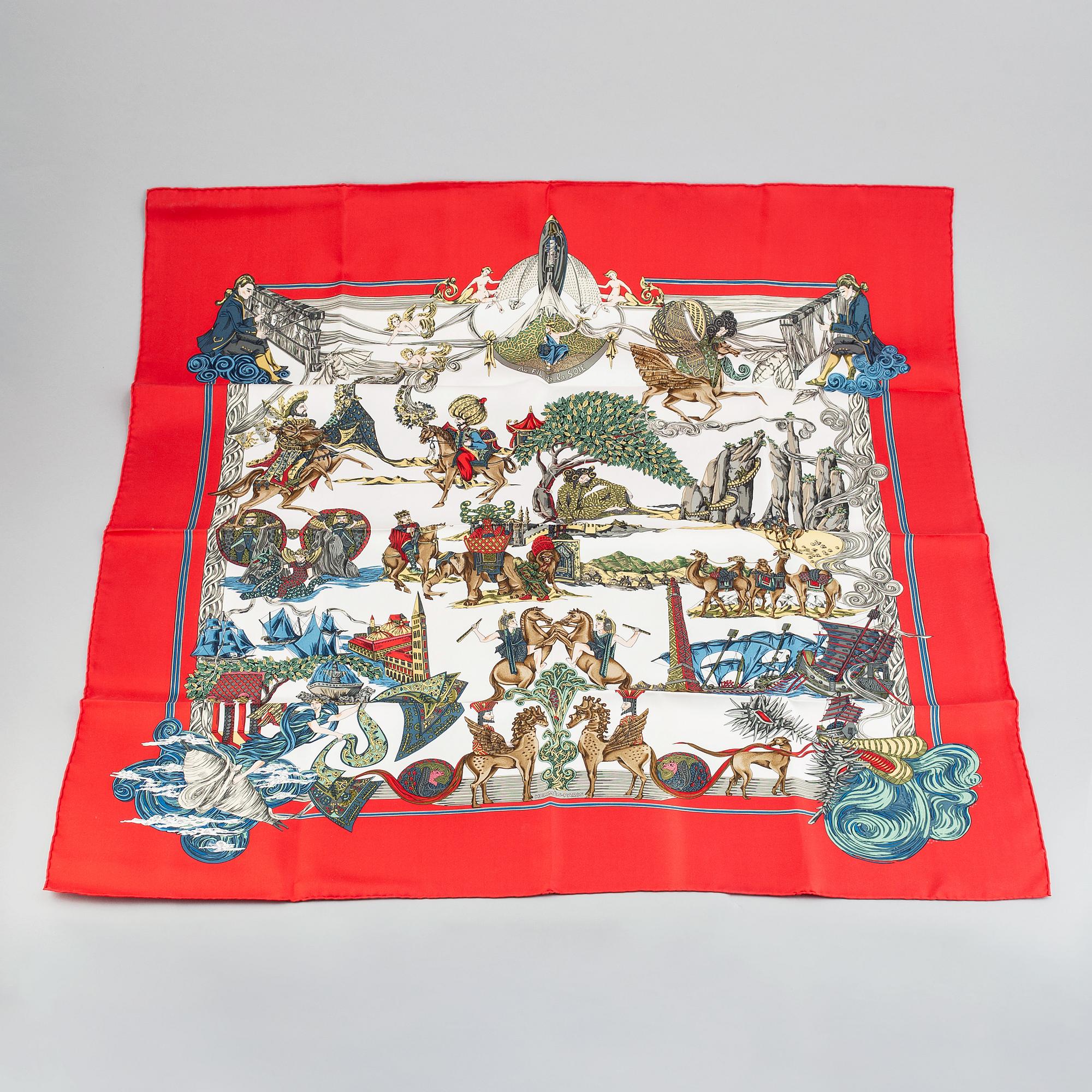 Hermès, an 'Au Fil de la Soie' silk scarf.