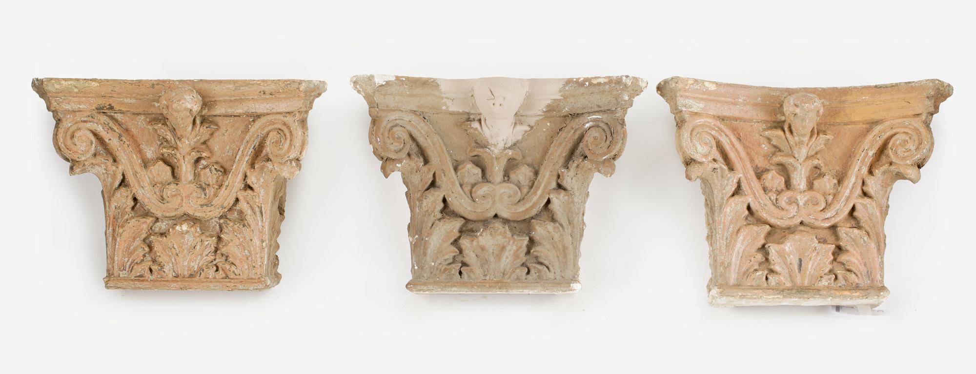 DEKORELEMENT, 6 st, gips, 1800/1900-tal.