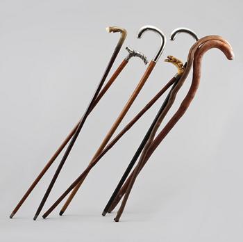 KÄPPAR, 7 st, varav två med silvermontering, 1800/1900-tal.