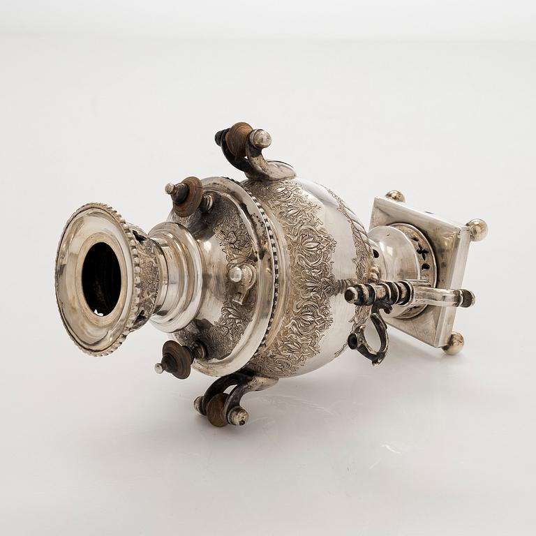 A Persian miniature silver samovar, first half/mid-20th century, Finnish import marks, Helsinki 1953.