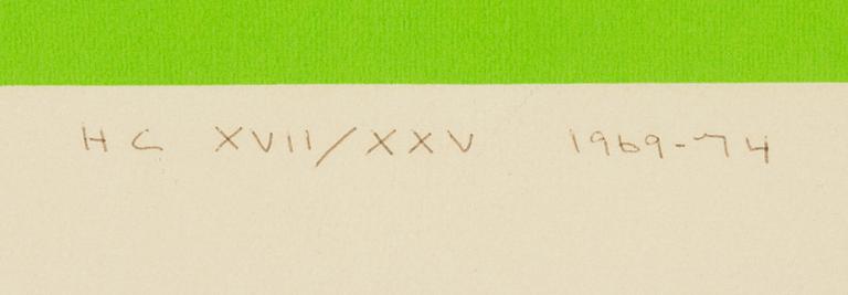 Olle Bærtling, silkscreen in colours, 1969-74, signerad HC XVII/XXV.