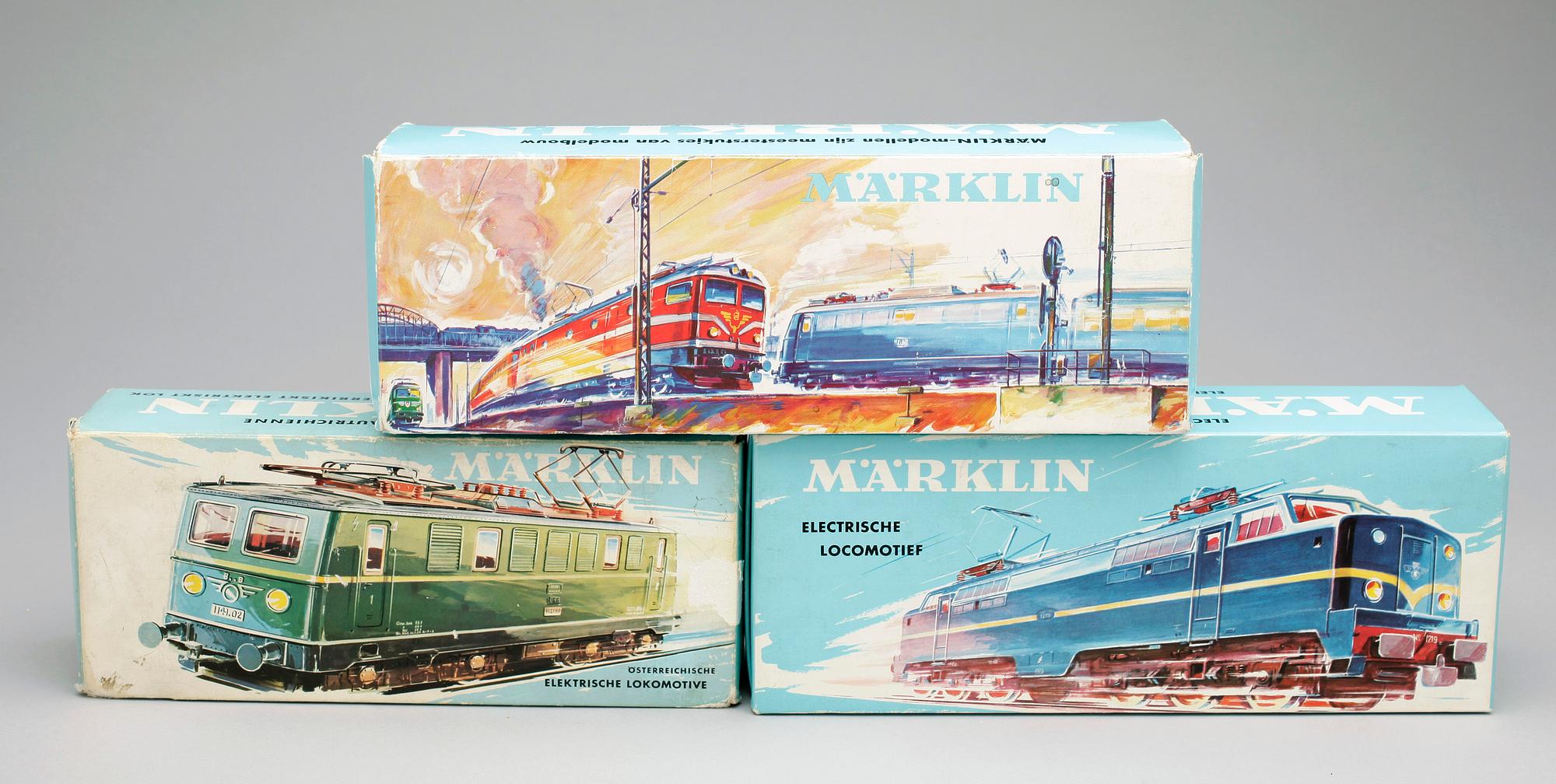 PARTI LOK, 3 st, Märklin H0, 1016, 3051, 3036, 1900-talets andra hälft.