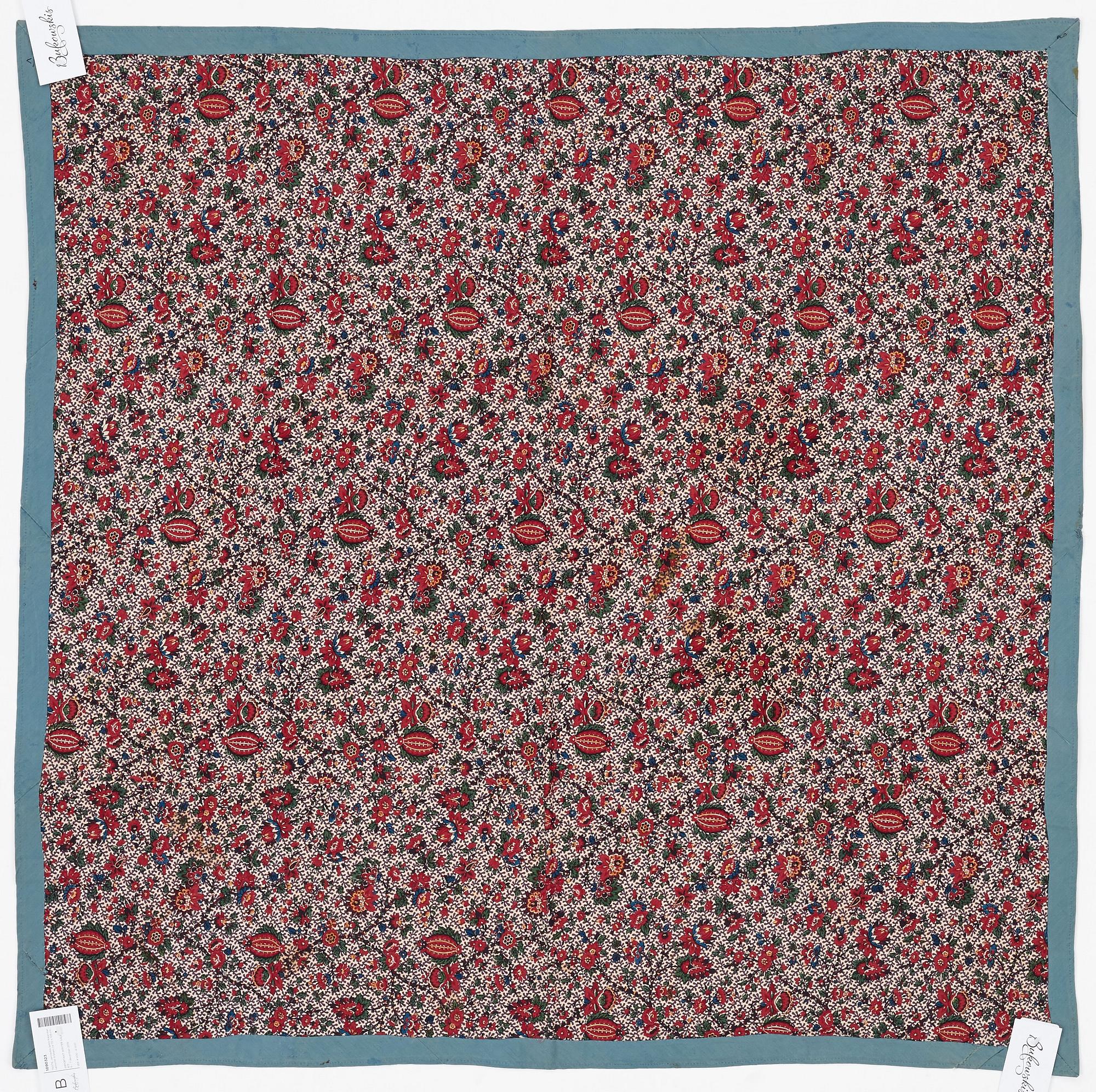 TEXTIL, semiantik/antik Kalamkar, sannolikt Isfahan, ca 110 x 109 cm.
