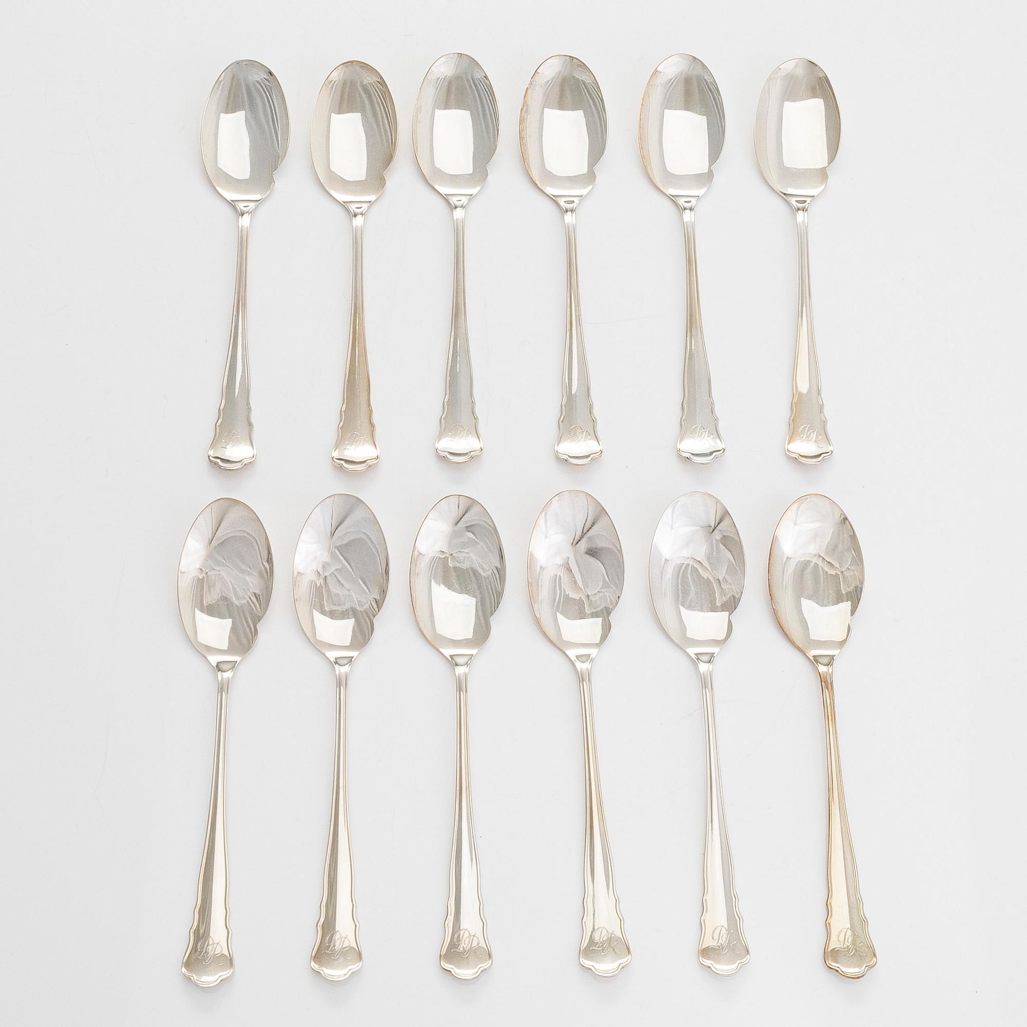 Såsskedar, 12 st, silver, Wilkens, Tyskland, 1900-tal.
