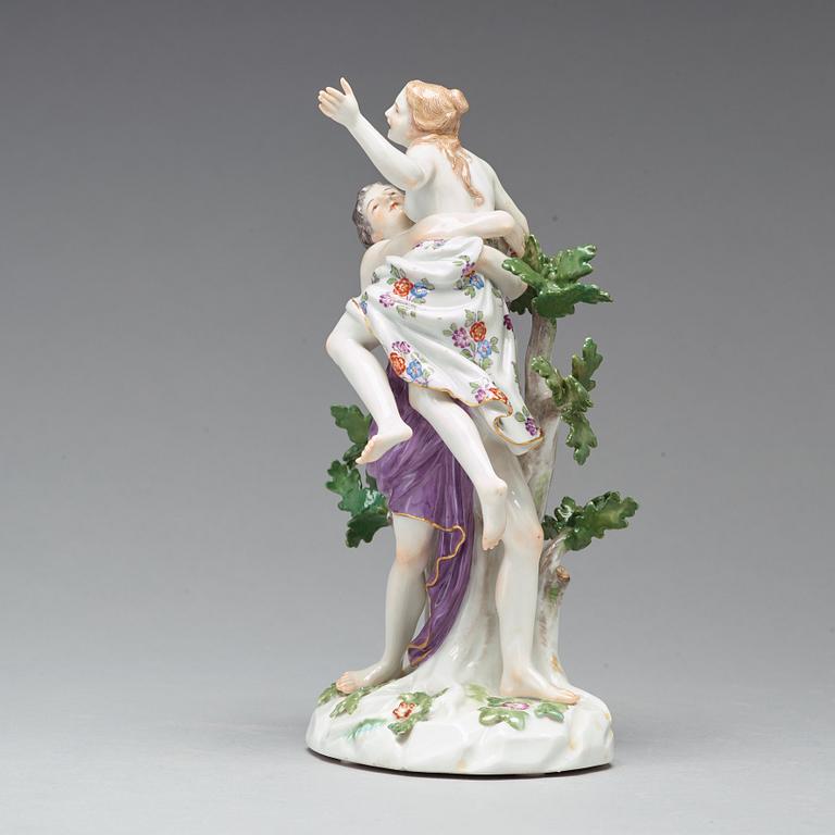 FIGURIN, porslin. "Boreas och Oreithyia". Meissen, tidigt 1900-tal.