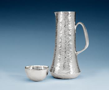 593. Tapio Wirkkala, A Tapio Wirkkala sterling pitcher and bowl, Kultakeskus Finland 1971,