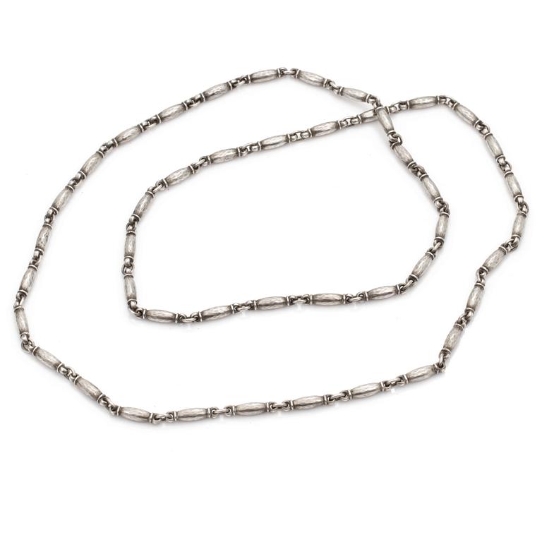 A silver necklace by Georg Jensen, after 1945.