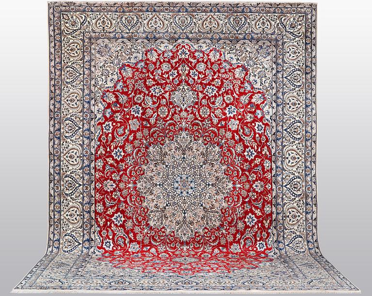 A carpet, Nain 9 LAA, part silk, ca 457 x 325 cm.
