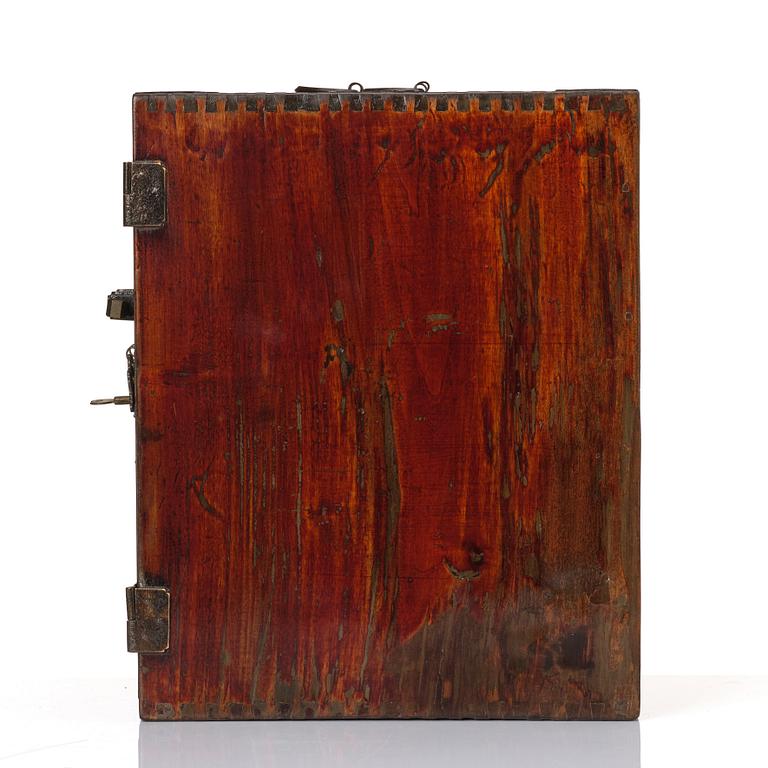 A Chinese hardwood cabinet/medicine chest, Qing dynasty/early 20th century.