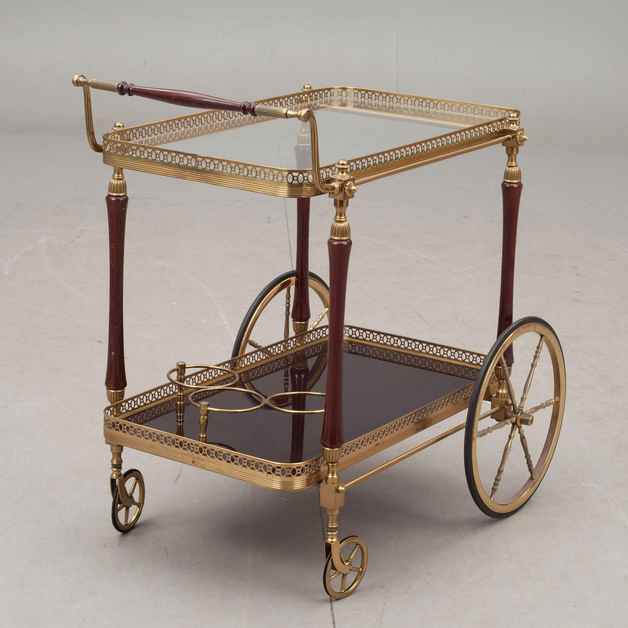 SERVERINGSVAGN, mässing, 1900-talets andra hälft.