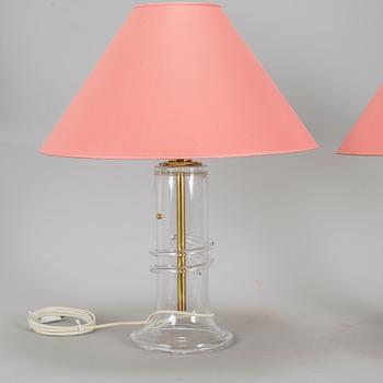 HANNE DREUTLER, bordslampor, ett par, glas, Ateljé Lyktan / Studio Åhus, 1986.