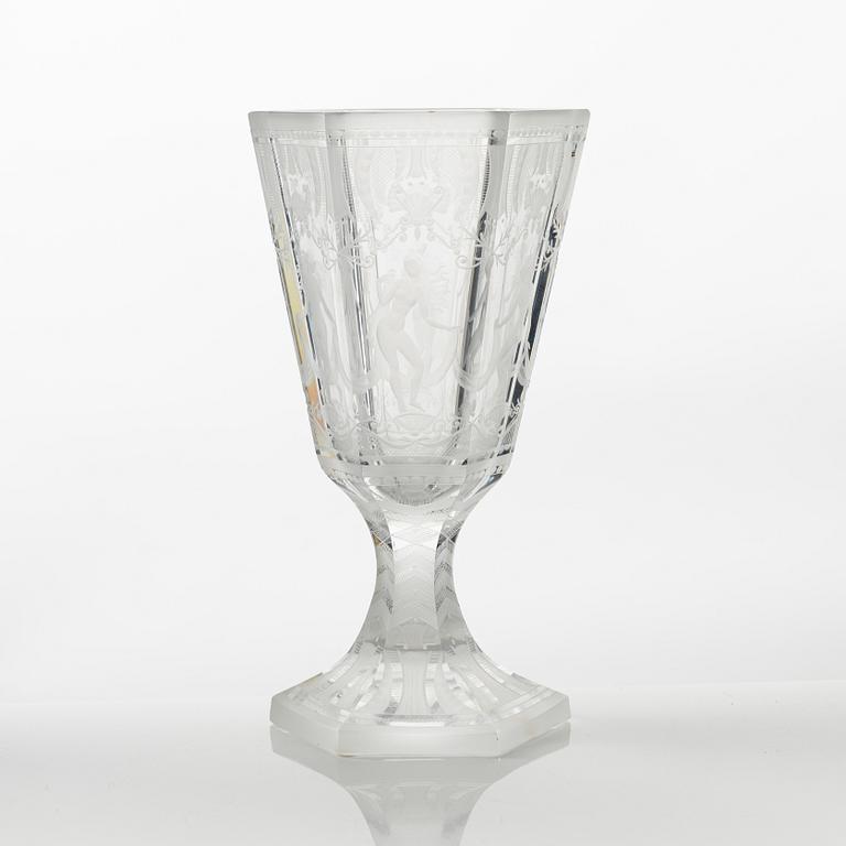 Simon Gate, pokal, glas, "Sex Gracer", modell 154, Orrefors.