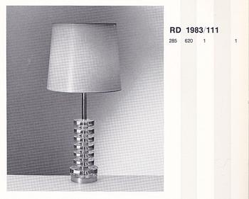 Carl Fagerlund, a pair of table lamps model "RD 1983", Orrefors, 1960s-70s.