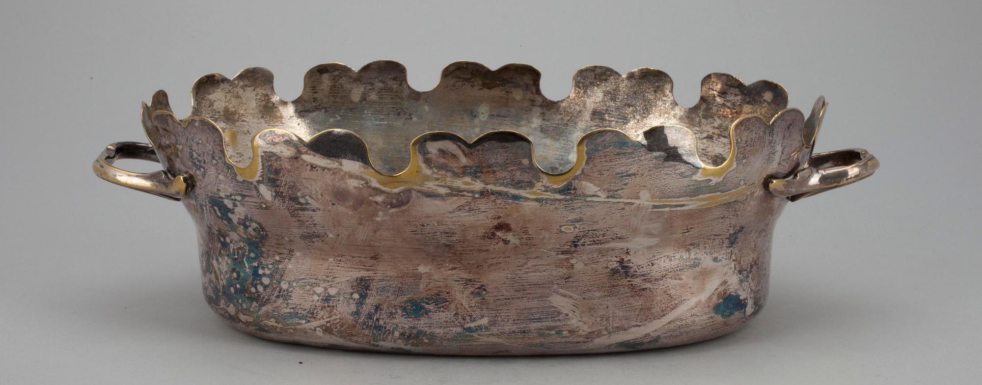 GLASSKÖLJARE, försilvrad mässing, trol. Frankrike 1700-tal.