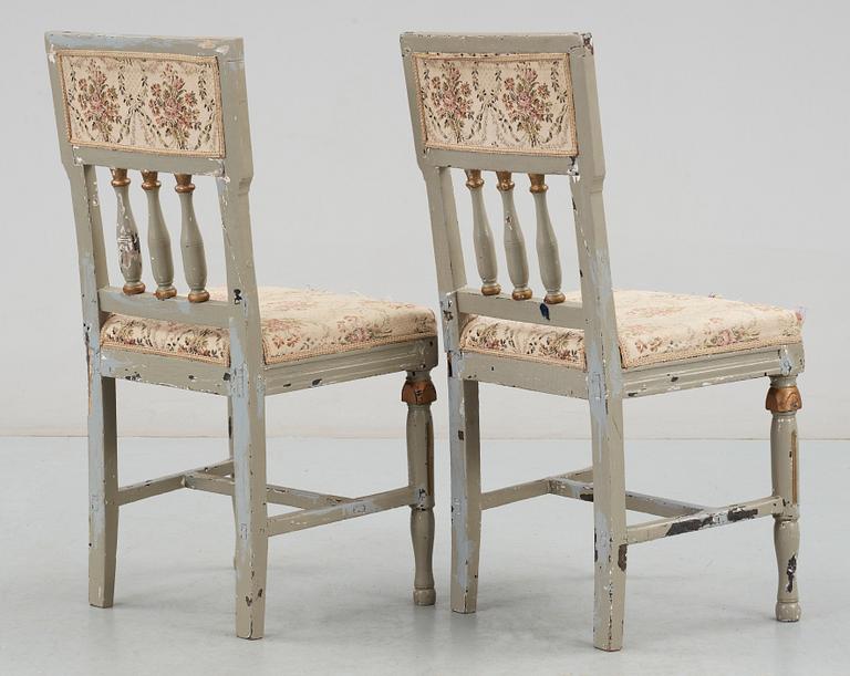 STOLAR, ett par, sengustaviansk stil, 1800-talets första hälft.