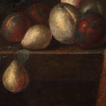 Gillis Gillisz. de Bergh, Still Life with Fruits and Butterfly.