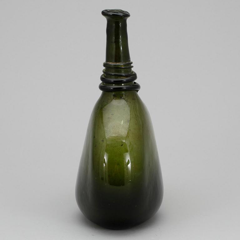 FLASKA, glas, troligen 1700-tal.