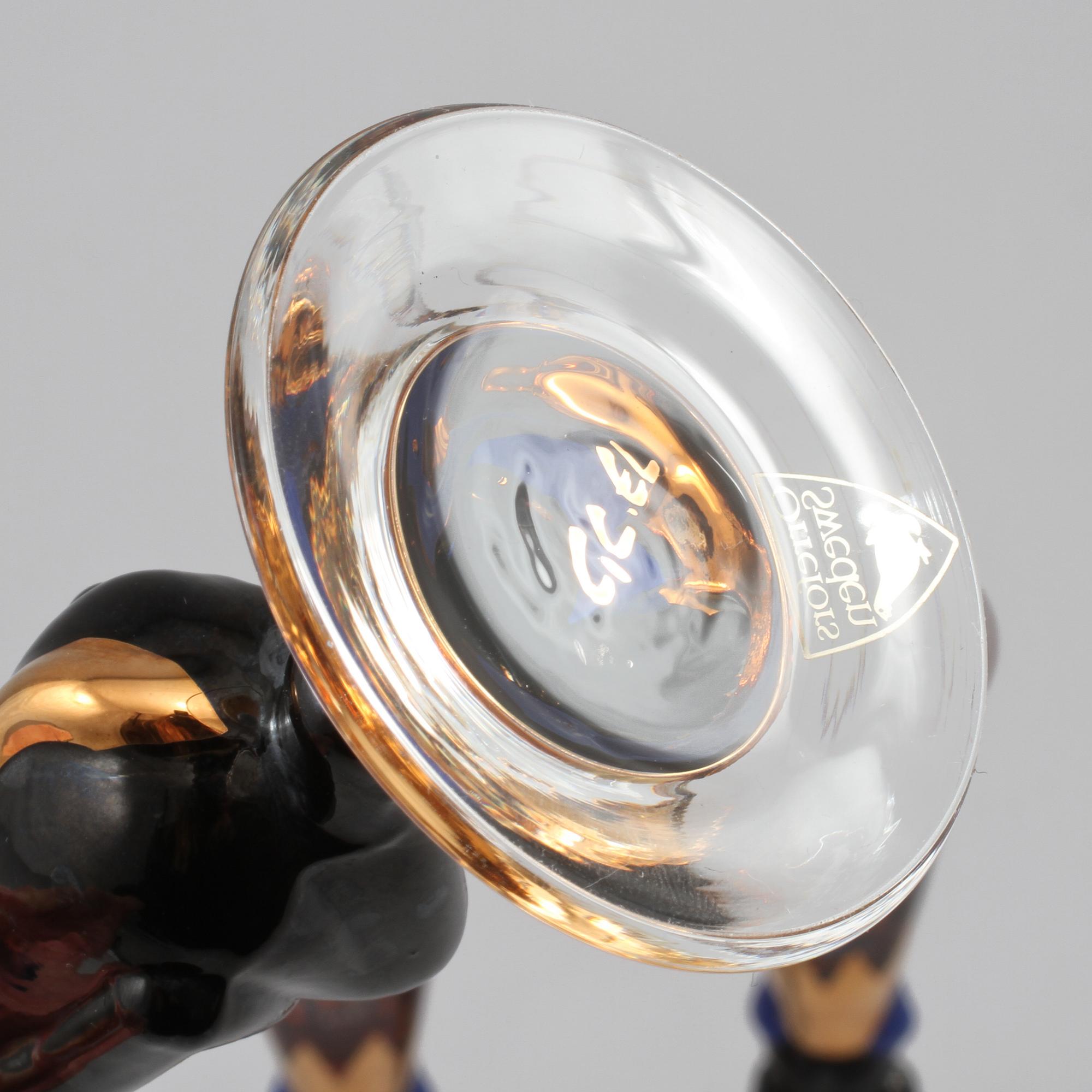 SNAPSGLAS, 3 st, "Nobel", Gunnar Cyrén, Orrefors, formgivna 1996.