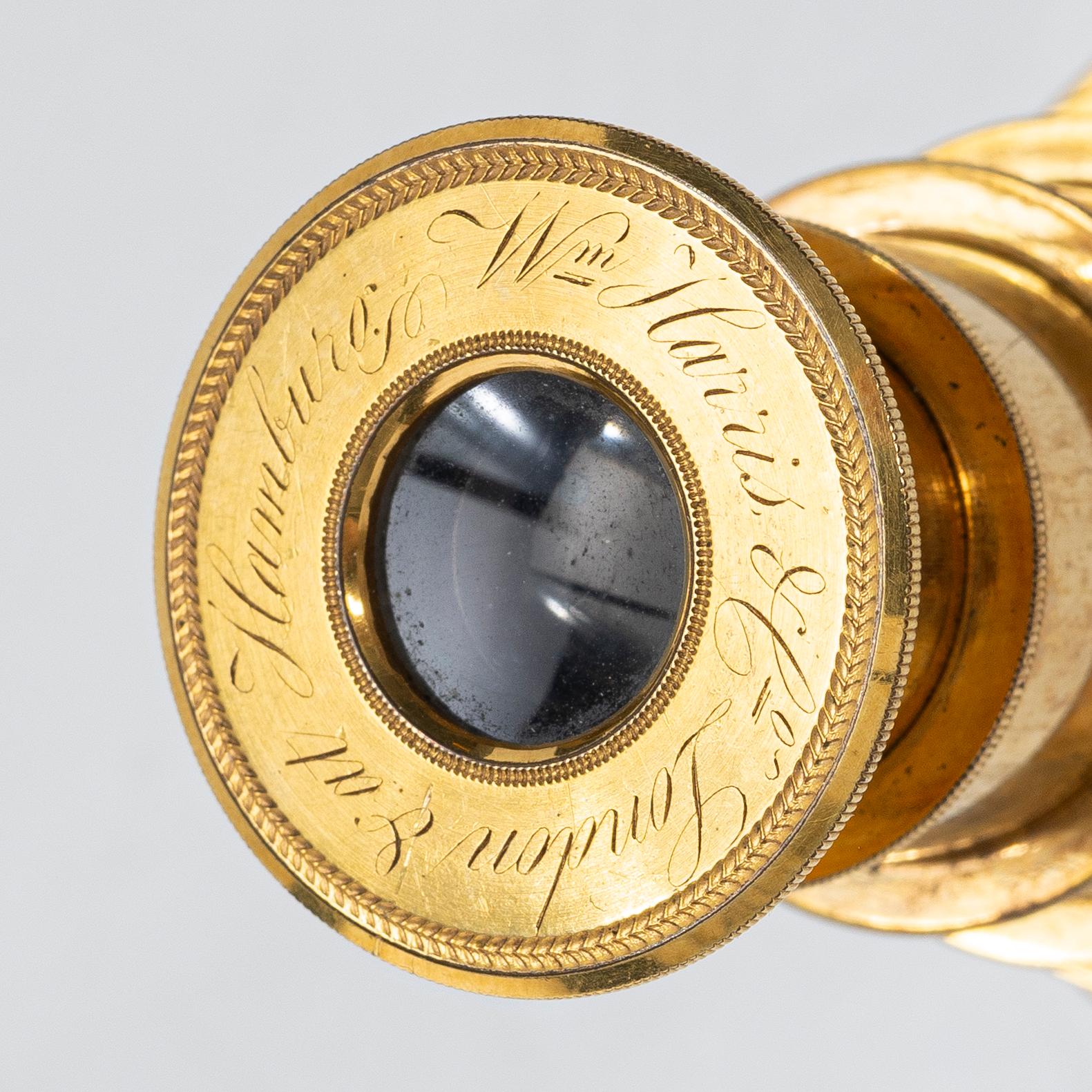 A pocket spyglass , by William Harris & Co London & at Hamburg, 19th century.