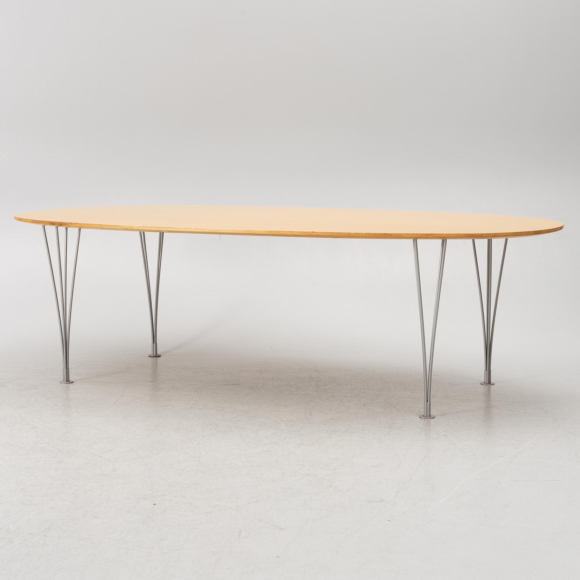 Bruno Mathsson & Piet Hein, a dining table, 'Superellipse', Bruno Mathsson International, Värnamo, 1990's.