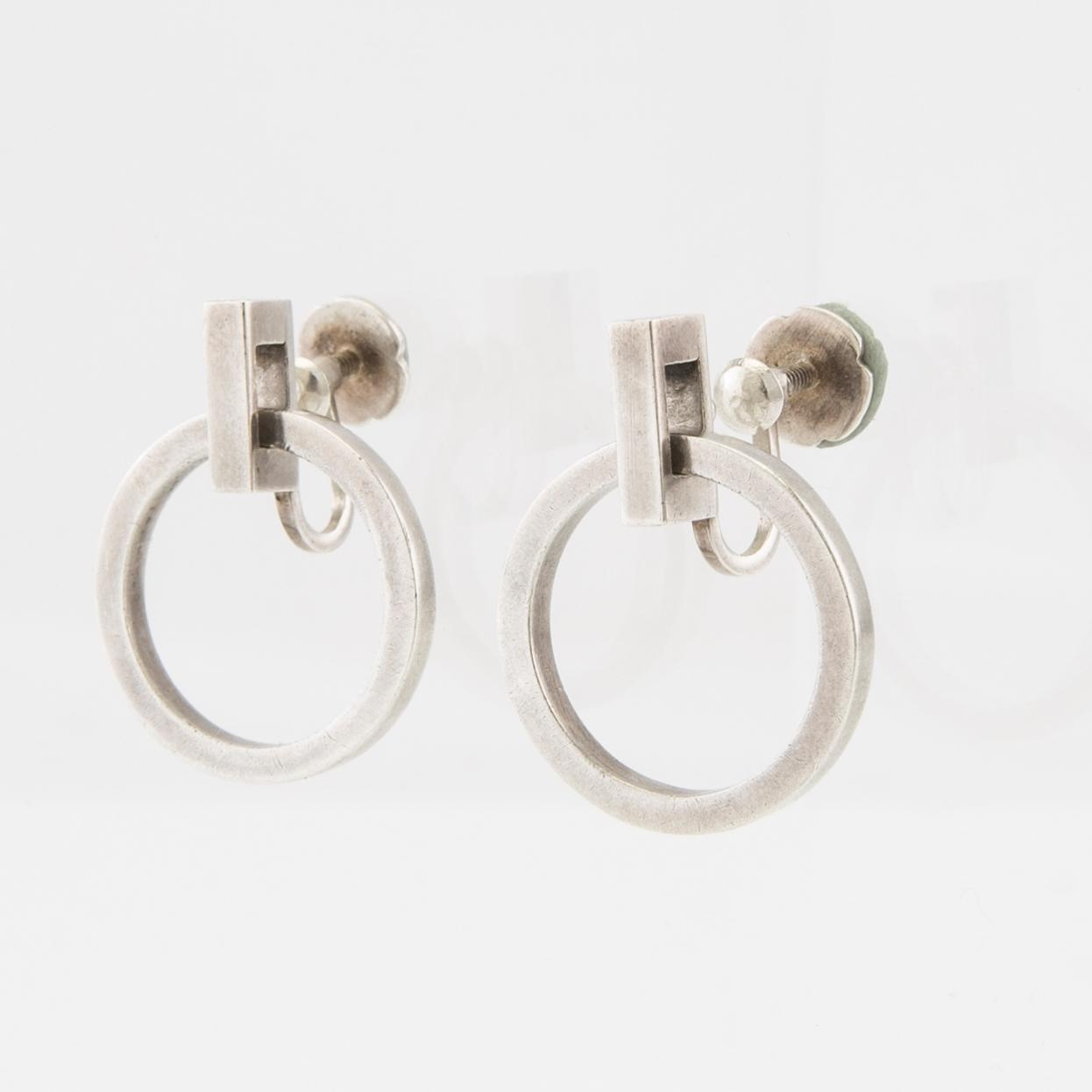 Wiwen Nilsson, a pair of silver earrings, Lund 1953.