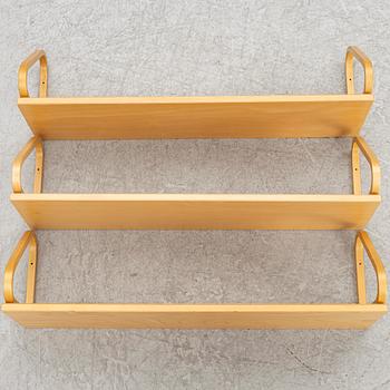 Alvar Aalto, Wall shelves, 3 pcs, model 112A, Artek, Finland.