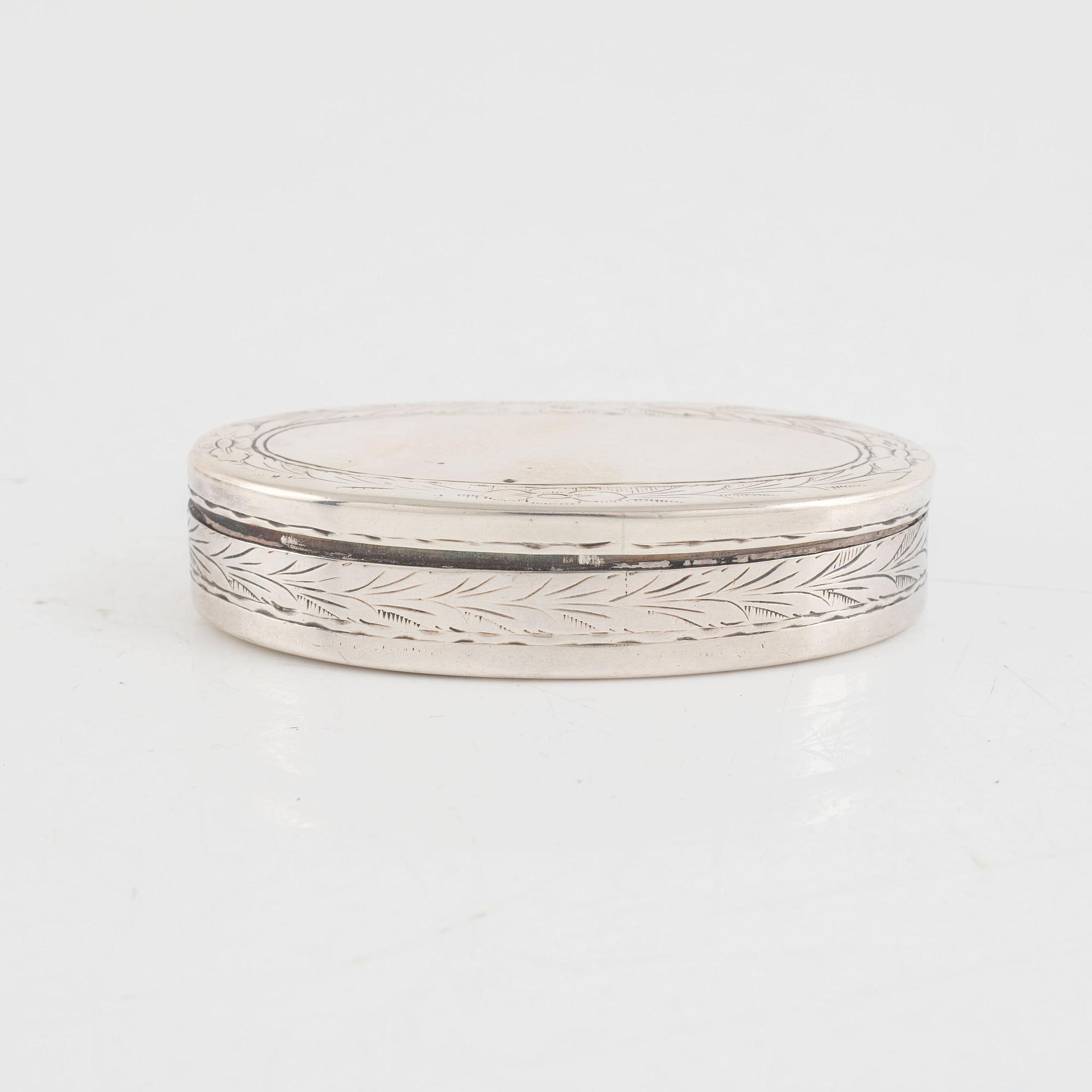 A Swedish silver snuff box, mark of Martin Loëll, Falun (active 1779-1795).