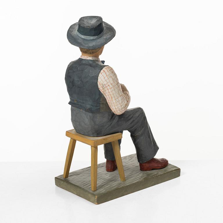 Herman Rosell, tillskriven, skulptur, trä, signerad Leo Spanien 1943.