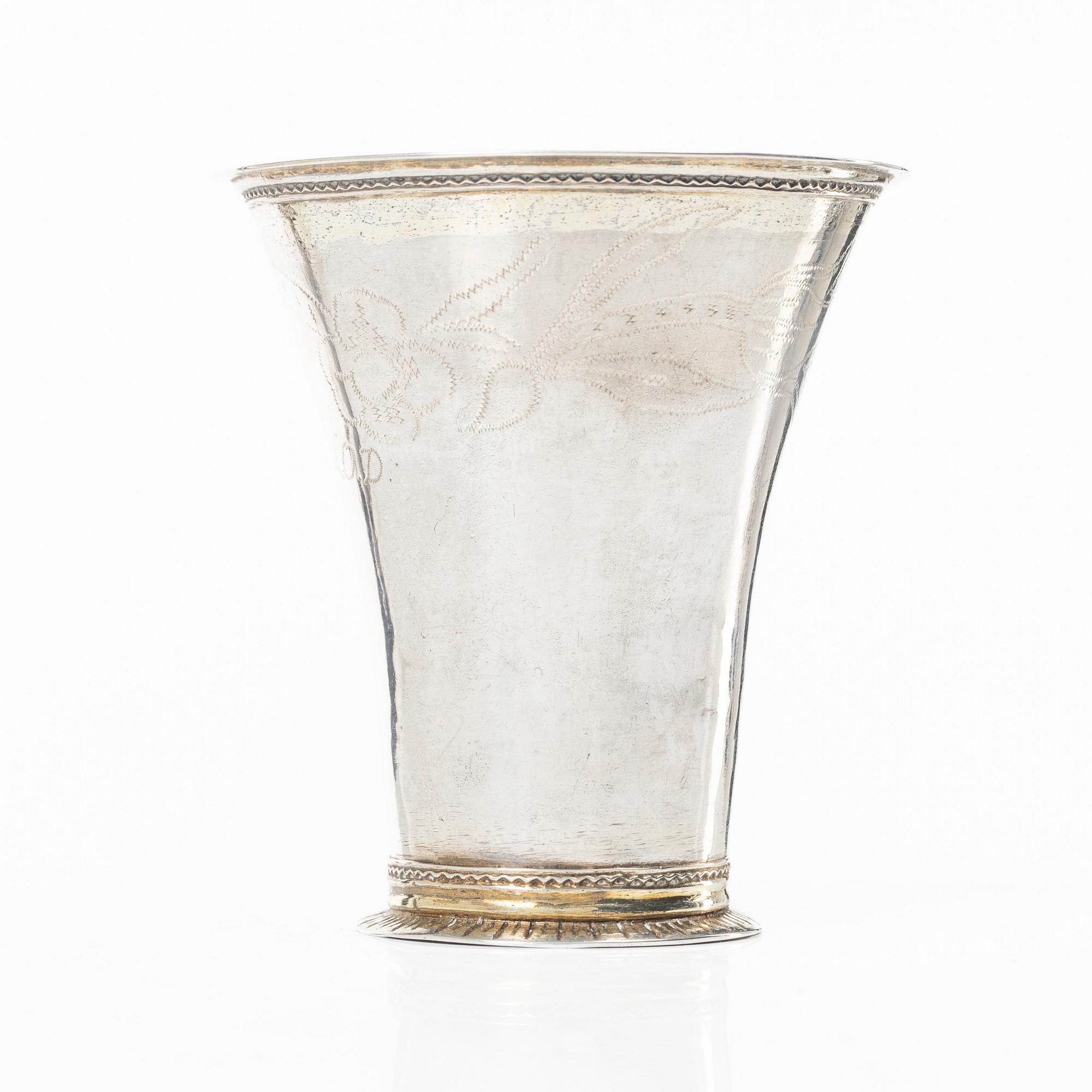 Carl Lindgren, bägare, silver, Norrköping 1777.