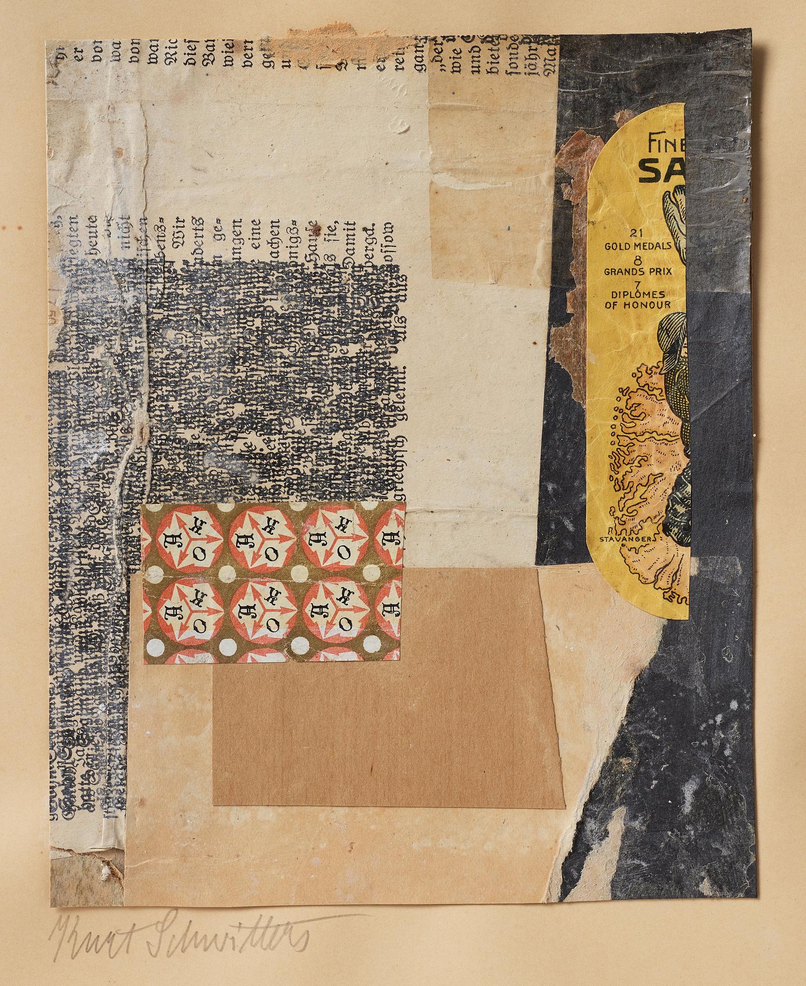 Kurt Schwitters, Utan titel (AOK 21 Gold Medals).