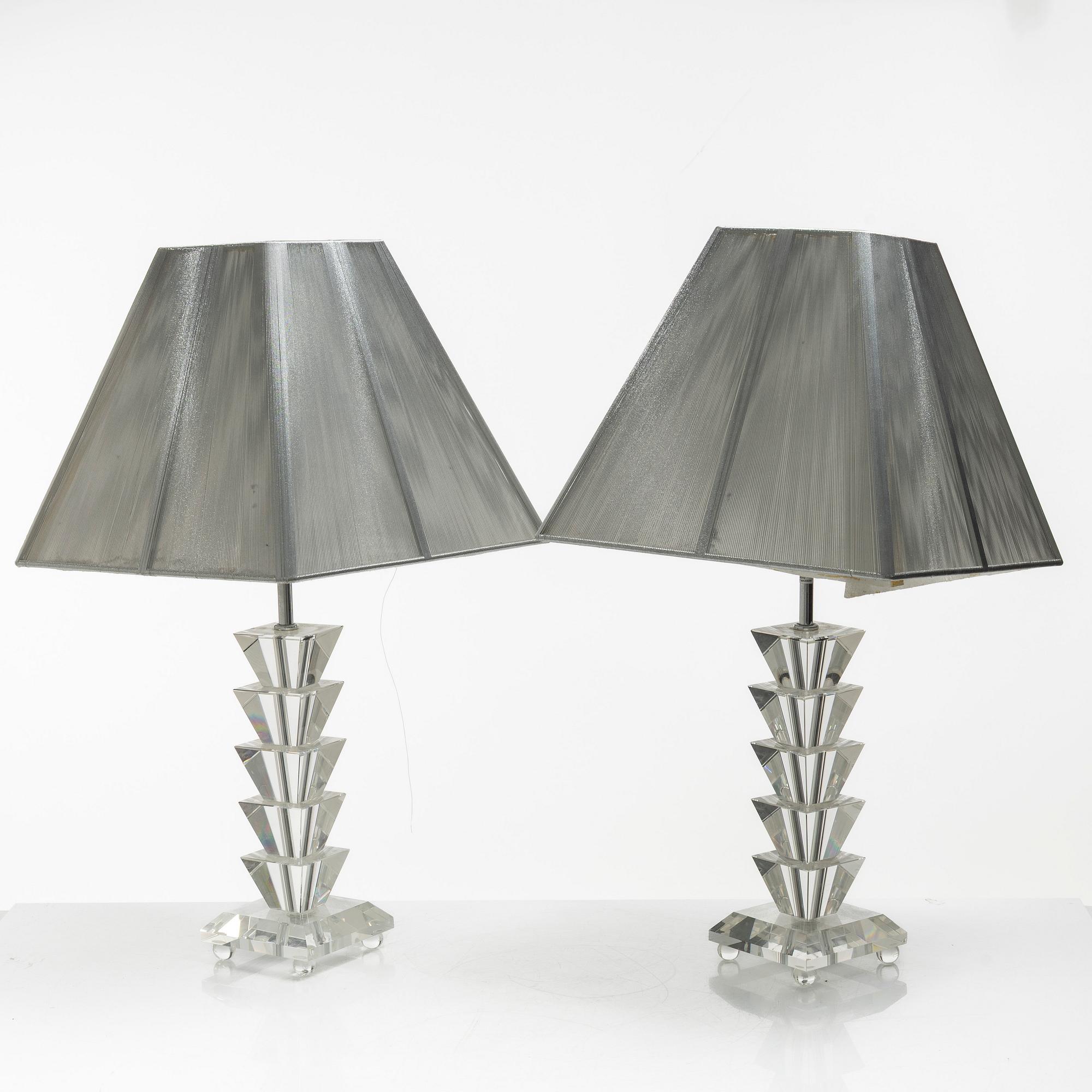 A pair of table lamps, second half of the 20th century.