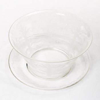 Edward Hald, A bowl with saucer, Orrefors.