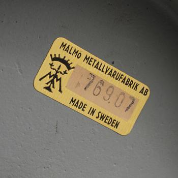 BORDSLAMPOR, ett par, Malmö Metallvarufabrik AB, 1900-talets andra hälft.