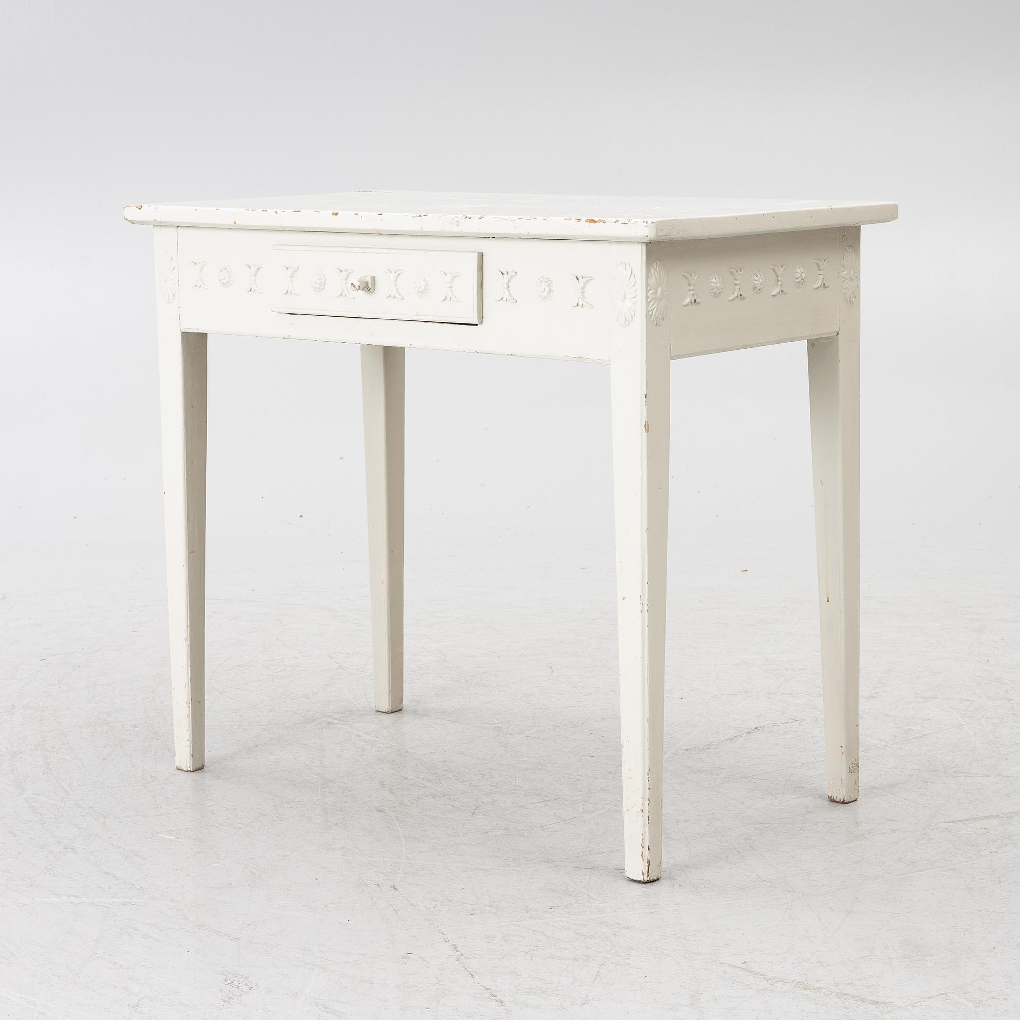 Desk with a drawer in the frieze, Late Gustavian style, 19th century.