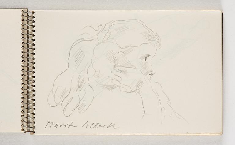 Lotte Laserstein, 10 små skissblock med teckningar.