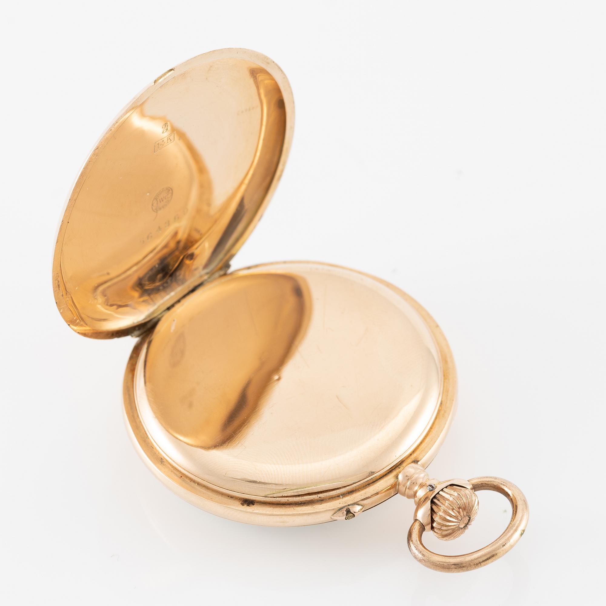 IWC, pocket watch, hunter, 49.5 mm.