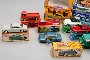 A set of 19 pcs toy cars from MÄRKLIN, MOSKVITCH, POLITOYS and NOREV, second half of the 20th century.