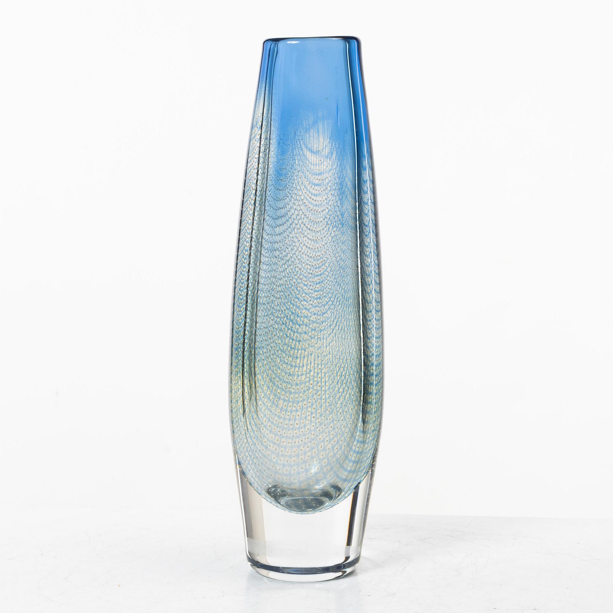 Sven Palmqvist, a "Kraka" glass vase, Orrefors, signed.