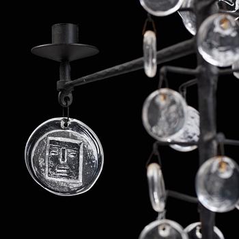 Erik Höglund, a twelve lights chandelier, Boda, Sweden ca 1960.