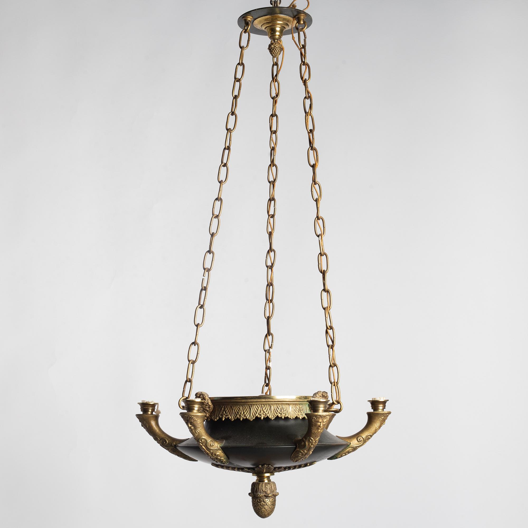 An Empire style chandelier, early 20th Century.