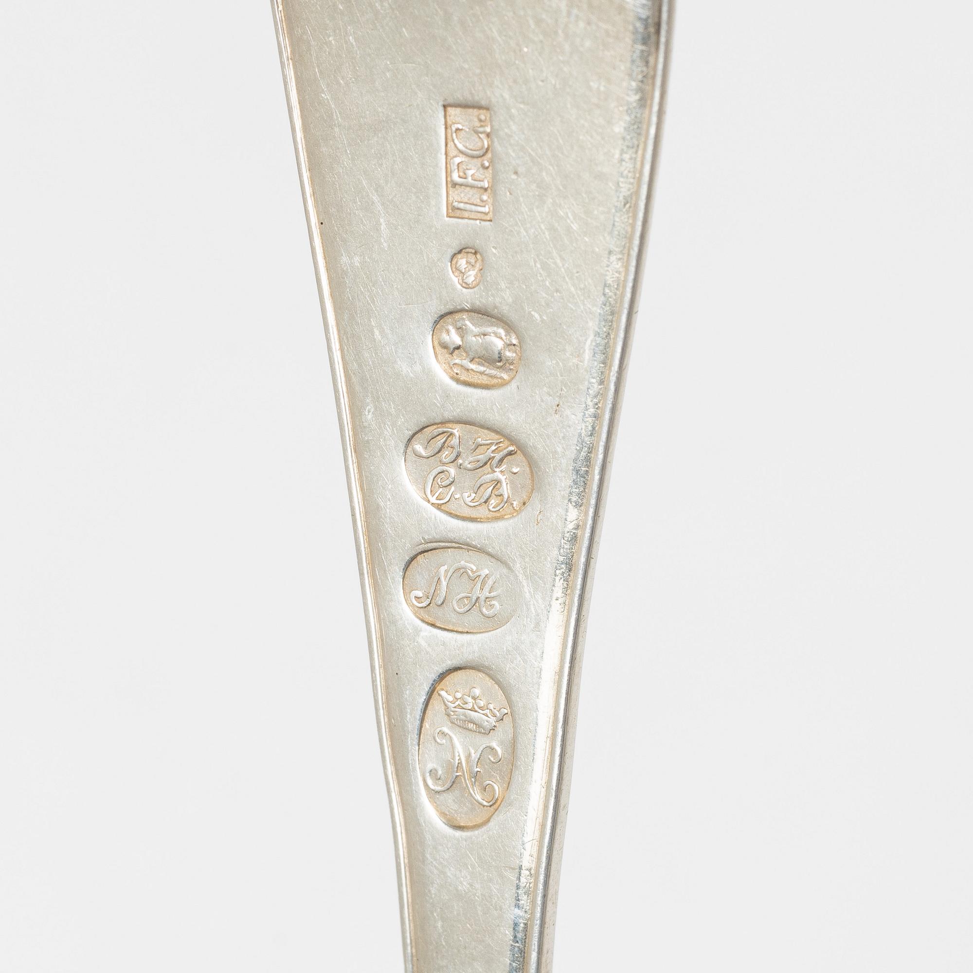 Gafflar, 4 st, silver, Lidköping, 1800-talets början.