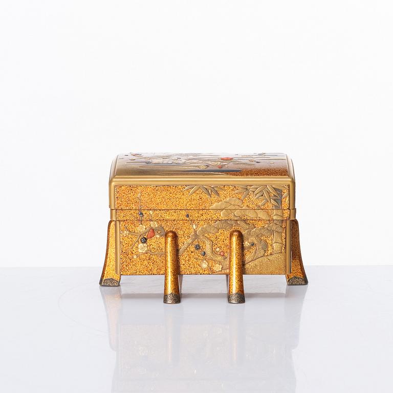 A Miniature lacquer Karabitsu, Meiji period, late 19th century.