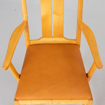 Carl Malmsten, Armchairs, 4, "Ambassadör", Åfors Möbelfabrik, late 20th century.