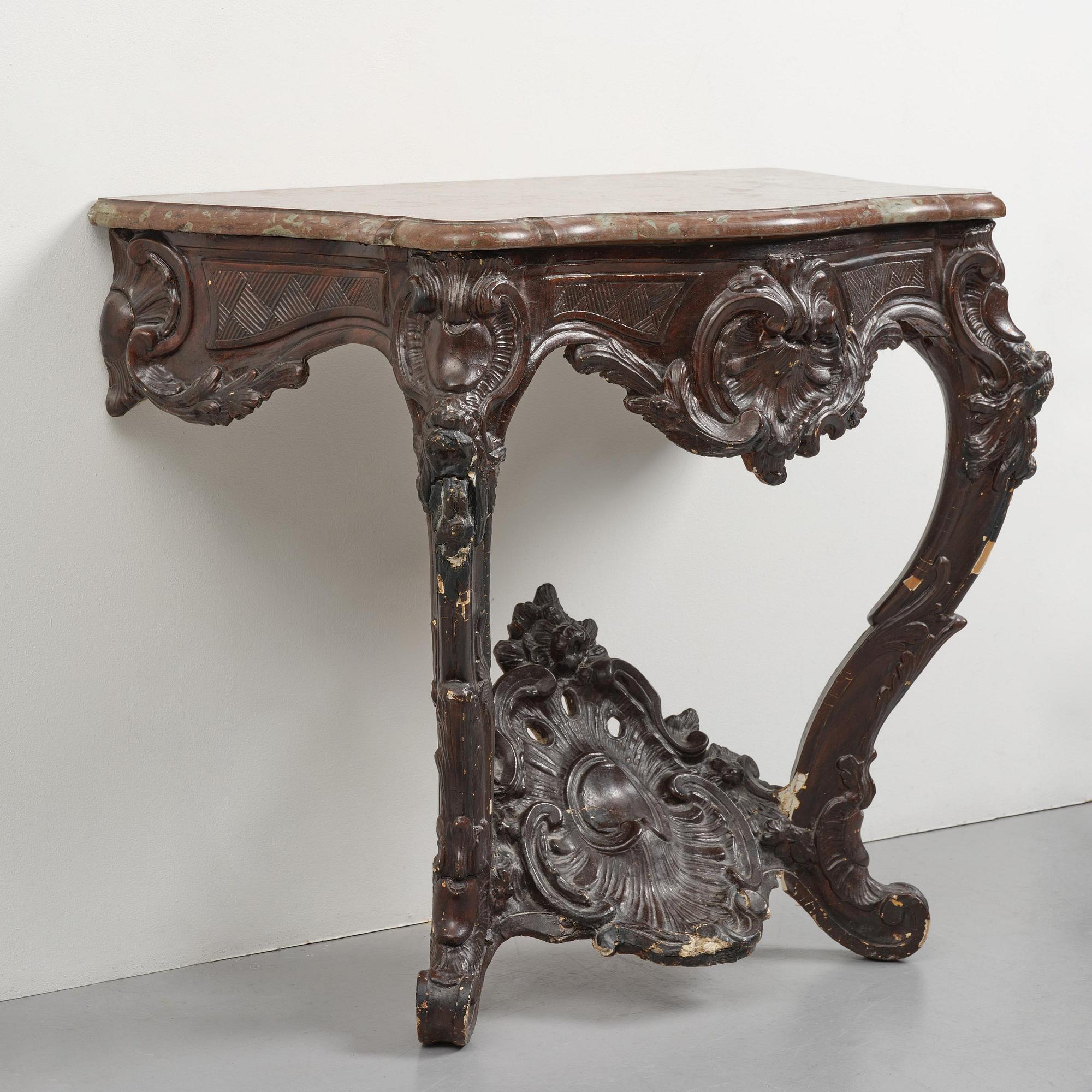 A rococo console table by A. Flodin (master in Stockholm 1758-74).