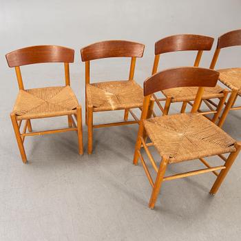 Børge Mogensen, stolar, 5 st, "J39", Fredericia Stolefabrik. Danmark 1900-talets mitt.
