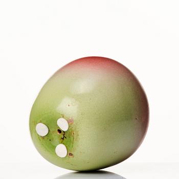 Hans Hedberg, a faience sculpture of an apple, Biot, France.