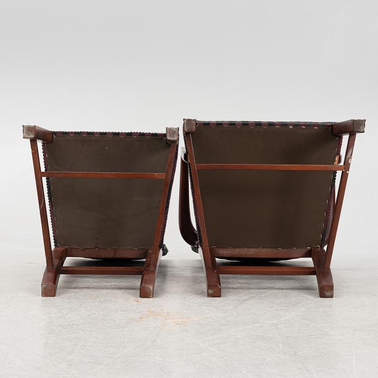 Karmstolar, 8 st, samt stolar, ett par, 1900-talets mitt.