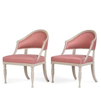 64. A pair of late Gustavian open armchairs, late 18th century.
