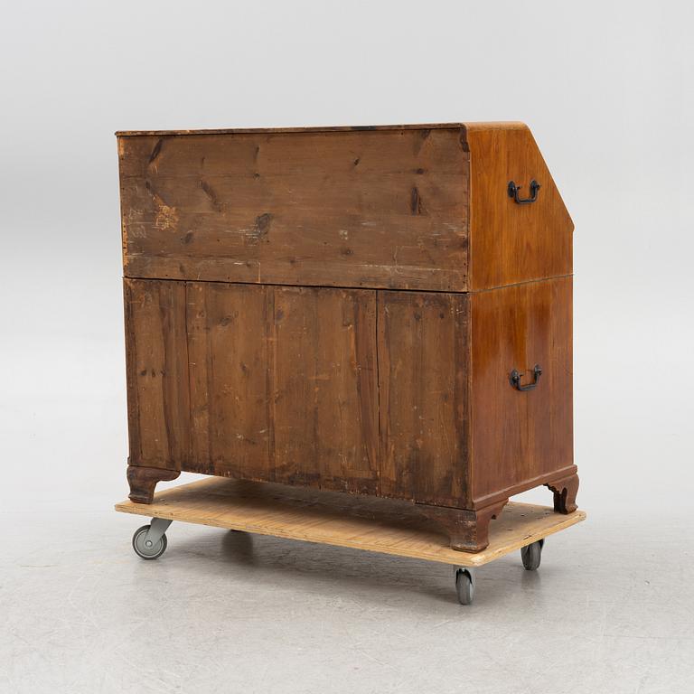 A late Gustavian mahogany secretaire by E. Nyström (master in Stockholm 1773-88).